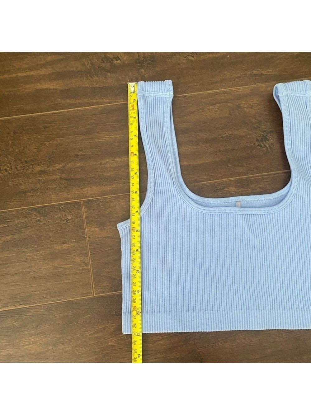 Dynamite Light Blue Ribbed Cropped Top XS - Picture 6 of 6